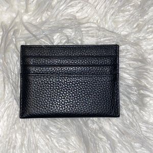 NWOT Black Faux Leather 6-Slot Card Wallet with Middle Compartment